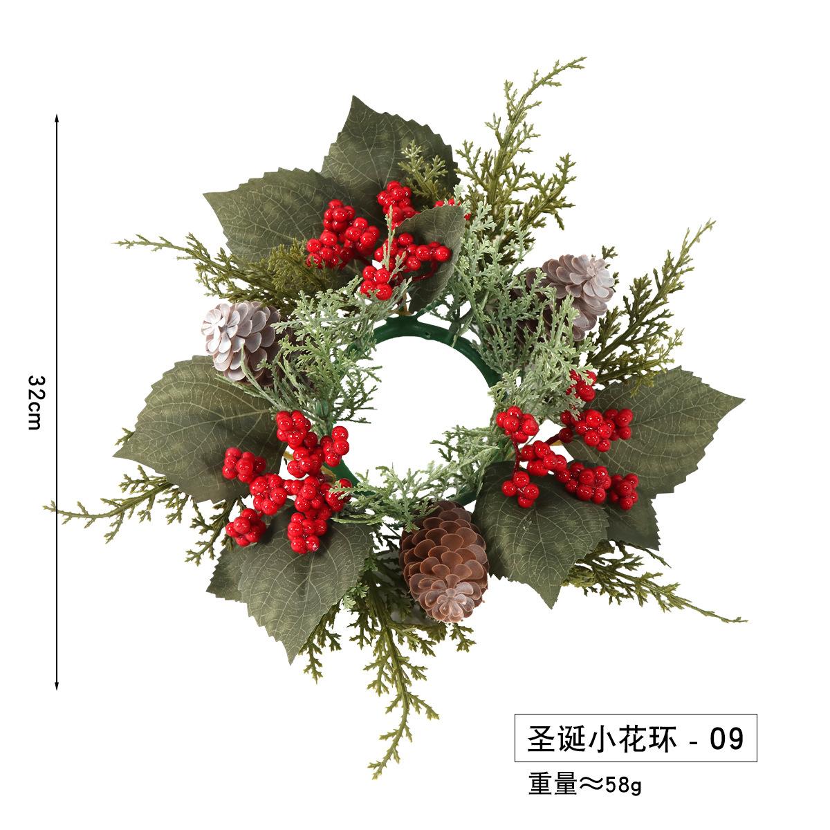 

Christmas Candle Wreath Dining Table Decors Classic Red Berries Pinecone Centerpiece Garland Multifunctional Candle Holder 2025