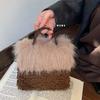Luxury Fur Tote Bags for Women Fluffy Soft Plush Shoulder Bag 2025 Designer Handbags and Purses Autumn Winter Bucket Shopper New