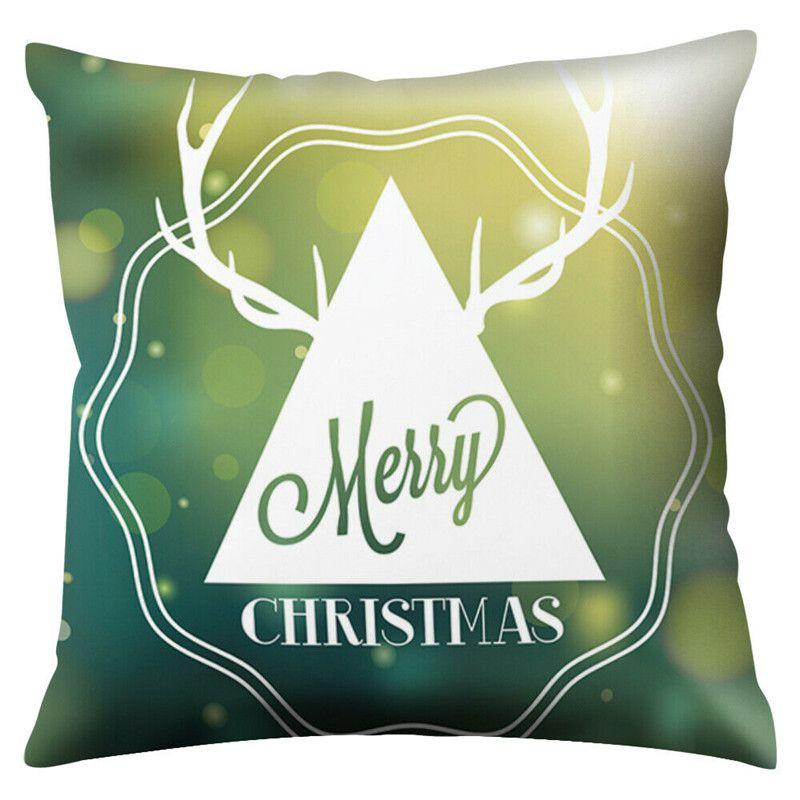 Polyester Peach Skin Christmas Cushion Cover 18" For Sofa Decor**
