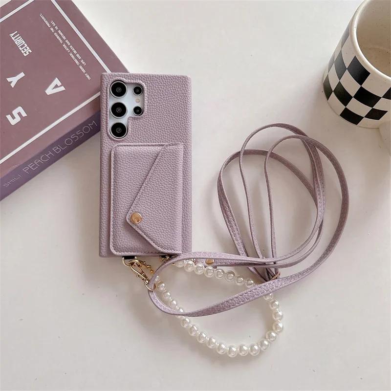 Crossbody Phone Case for Samsung Galaxy S23 FE S25 S24 S22 Ultra Plus A56 A36 A26 A16 A05 A05S A15 A25 A35 A55 A54 Wallet Cover