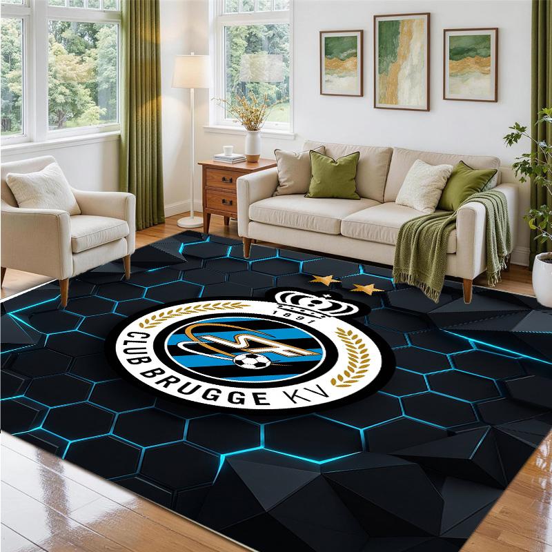 Club Brugge FC Design Crystal Velvet Rug Soft Decorative Mat for Bedroom Entrance