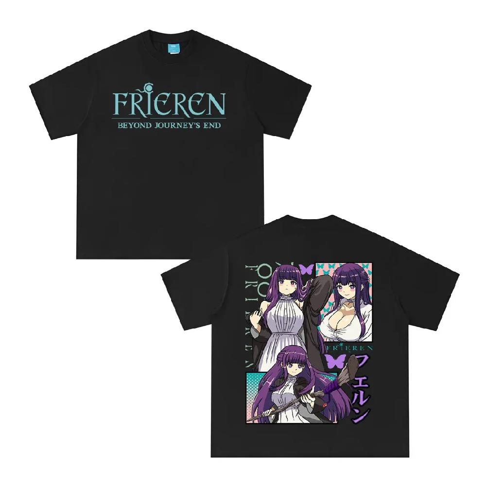 

Anime Frieren_ Beyond Journey s End Fern Graphic T-shirt Men Women Clothing Fashion Harajuku Short Sleeve Cotton Summer T Shirt XXXXXL чорний