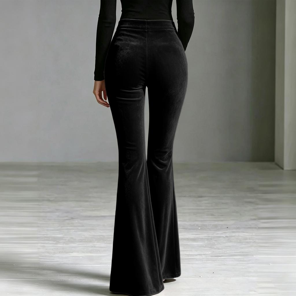 Stijlvolle Damesbroek met Hoge Taille, Slim Fit, Uitlopend, Casual, in Kleuren