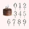 Reusable Numeral Birthday Candle Holder Set Number 0-9 Silver Cake Topper Decorations for Anniversary Wedding Party Celebration