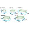 Iwaki Glass Storage Set of Pack Heat-Resistant Containers, Green, 5, & Microwave, PSC-PRN-5G