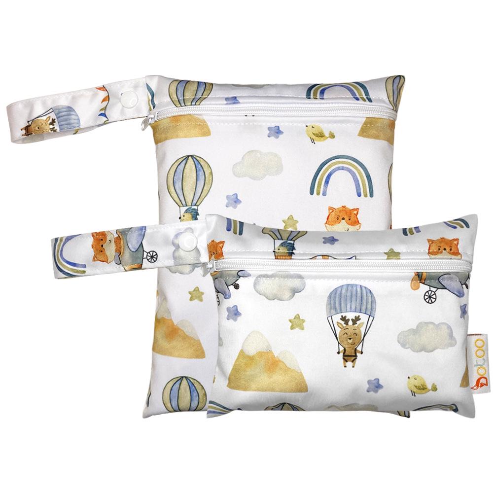 Waterproof Cartoon Print Washable Baby Diaper and Storage Organizer Bag