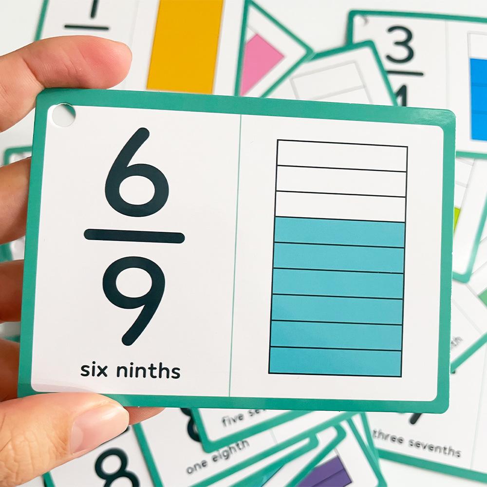 35 Stück Bruchkarten 1-12 Bruchlernen Mathe Lehrmittel Papier Lernkarte Denken Kognitionstraining Kinder Lernspielzeug