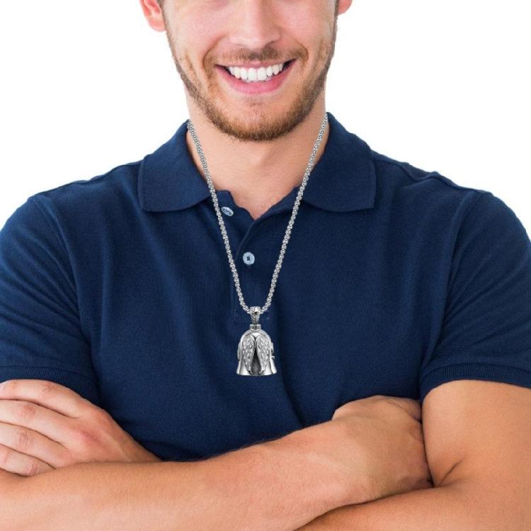 Stainless Steel Motorbike Bells Bicycles Positive Energy Charm Good Fortunes Keychain for Peaceful Journey Road Blessing