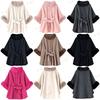 Women's Fox Fur Collar Wool Cape - Lace-up, Plus Size, Autumn/Winter Shawl.