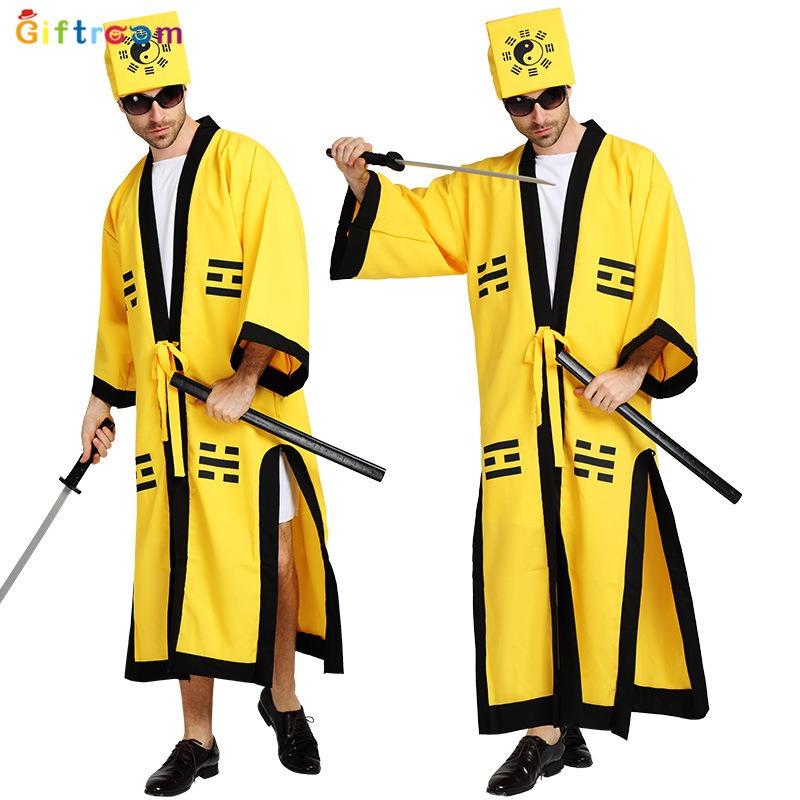 Halloween Tricky Horror Costume Daoist Downhill Clothing Tianshi Daoist Robe Tai Chi Gossip Clothing Mage Ghost Catcher Clothing Stiff