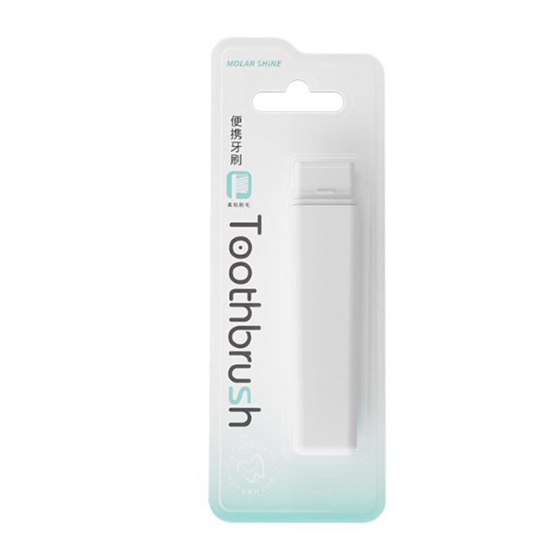 Travel Toothbrush Foldable Portable Small Dental Brush Simple Style Black/White Traveling Adult Soft Bristle Brush