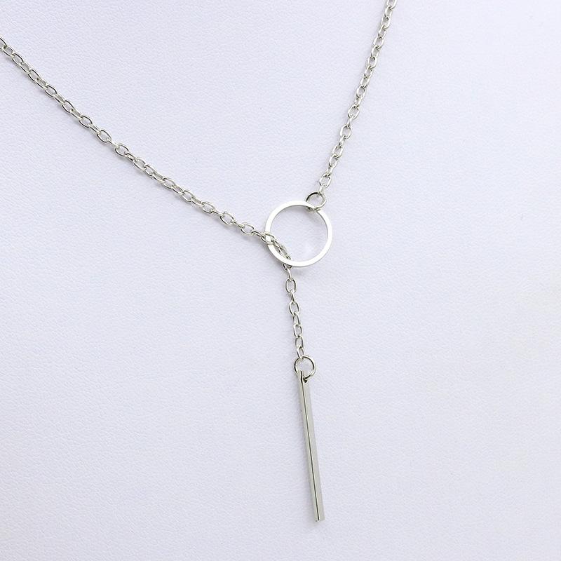 New Fashion Necklace Design Ladies Fashion Simple Simple Metal Round Necklace Sales