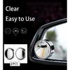 2Pcs Round Frame Convex Blind Spot Mirror Safety Driving Wide-angle 360 Degree Adjustable Clear Rearview Mirror Car Accessories