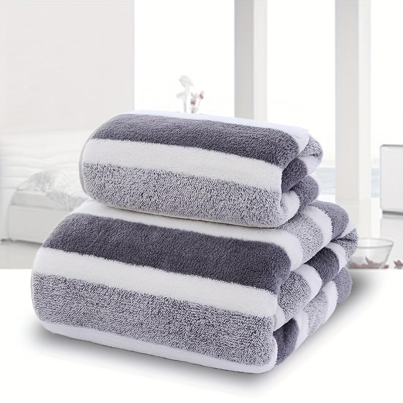 4pcs Striped Pattern Towels, Soft Hand Towel, Bath Towel, Quick Drying Absorbent Towels For Bathroom, Bathroom Supplies