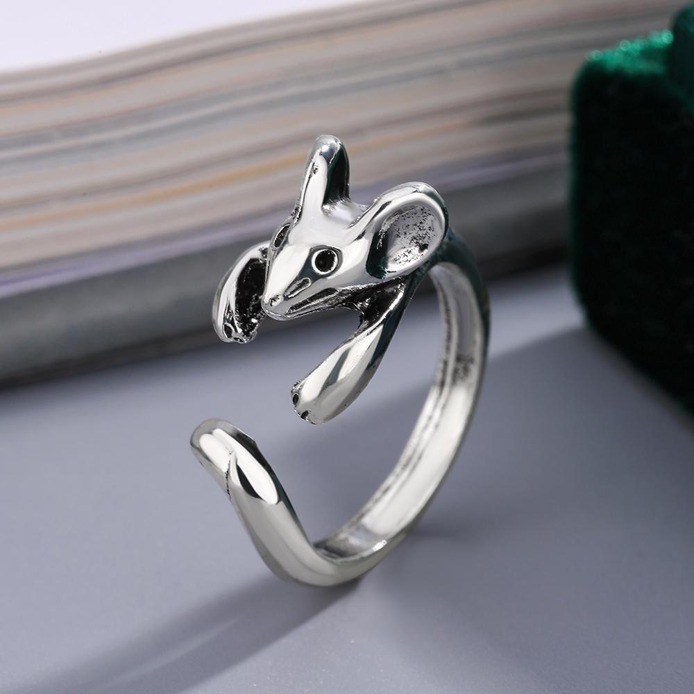 1 Kreativer Vintage Rat Verstellbarer Legierungsring - Einfach und Niedlich Hypoallergen und Umweltfreundlich Dekorative Accessoires Geschenke