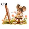 Pastoral Style Home Decor Cartoon Mouse Wall Sticker, Cute Fairy Tale Decal, PVC Waterproof DIY Story Scene Art Decors, Self Adhesive