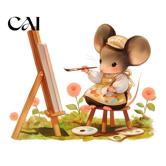 Pastoral Style Home Decor Cartoon Mouse Wall Sticker, Cute Fairy Tale Decal, PVC Waterproof DIY Story Scene Art Decors, Self Adhesive