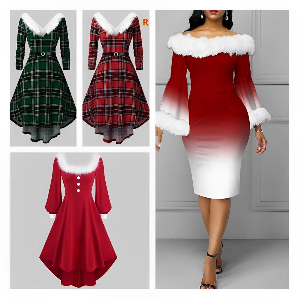 Mrs Santa Claus Christmas Dress Women Cosplay Party Costume Soft And Skin-touch Velvet Material