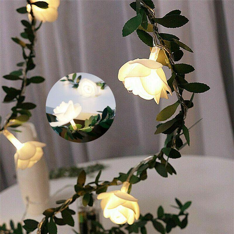 Elegant Warm White Led Rose Flower String Lights With Battery Box For Versatile Decorations
