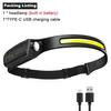 Powerful Induction COB LED Headlamp Built-in Battery USB Rechargeable  Head Torch Outdoor Waterproof Camping Fishing Headlight