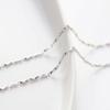 Unisex Bamboo Section Clavicle Chain in White Gold