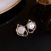 Imitation Pearl Earrings For Women Heart Round Stud Earrings Elegant Love Ear Stud Party Wedding Jewelry Valantine Day Gifts K0
