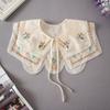 Cape Lace Blouse False Collars Embroidery Small Shawl Sweet Flower Scarves  Scarf Accessories