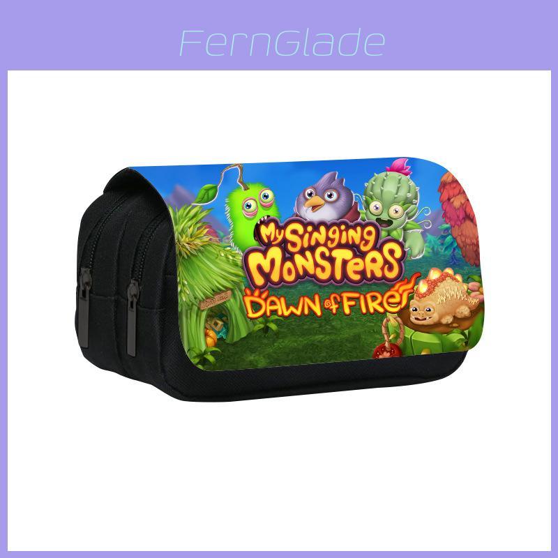 My Singing Monsters Double Layer Pencil Case With Nylon Material For Students And Kids