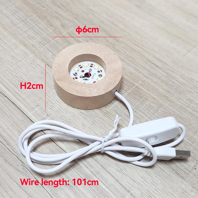 

Круглый массив дерева светящийся светодиодный светильник с USB-подключением, ночник, хрустальный шар, ароматерапевтический светильник для спальни Warm light