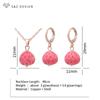Fashion Pink Strawberry Synthetic Shell Drop Earrings Jewelry Sets For Women Wedding Rose Gold Color Necklace