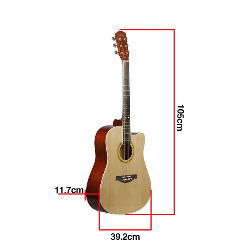 41-calowa gitara lipowa Cutaway gładka podstrunnica zawiera torbę + pasek + ciąg + pick + strojenie z sześcioma otworami