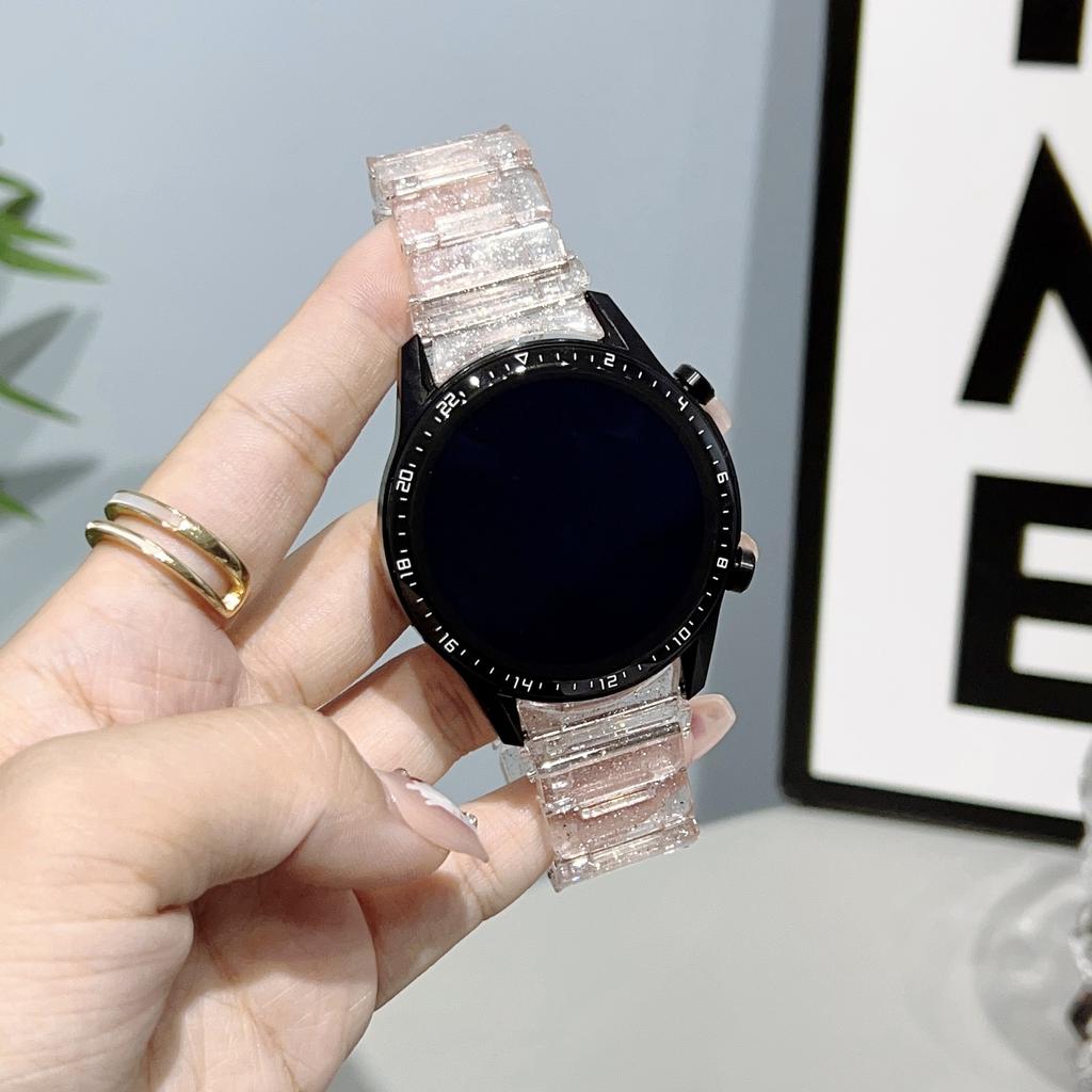 Pulseira de relógio de plástico brilhante para Samsung Galaxy Watch 5/4 40mm 44mm Watch5 Pro 45mm Watch4 Classic 20/22mm Samartwatch pulseira transparente