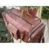 Braune Vintage echte Reisegepäck Duffle Sporttaschen für Herren aus braunem Ziegenleder