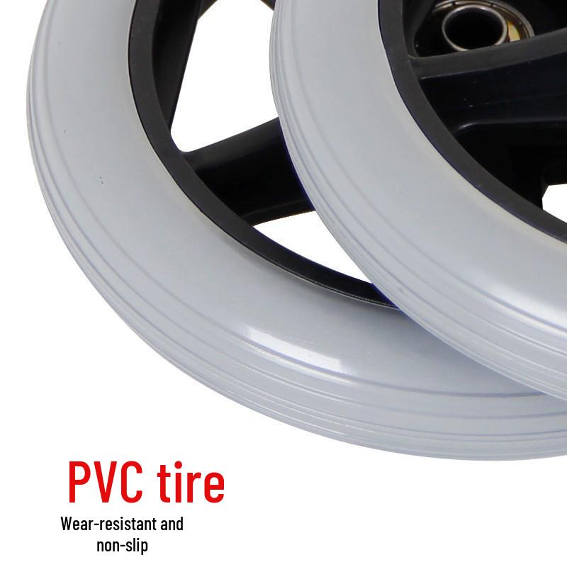 Universal Rollstuhl-Vorderradsatz Vollgummi mit Lagern & Schrauben in 6, 7, 8 Zoll