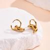 Niche Design 18K Gold Plated Stainless Steel Moon Hoop Earrings for Women