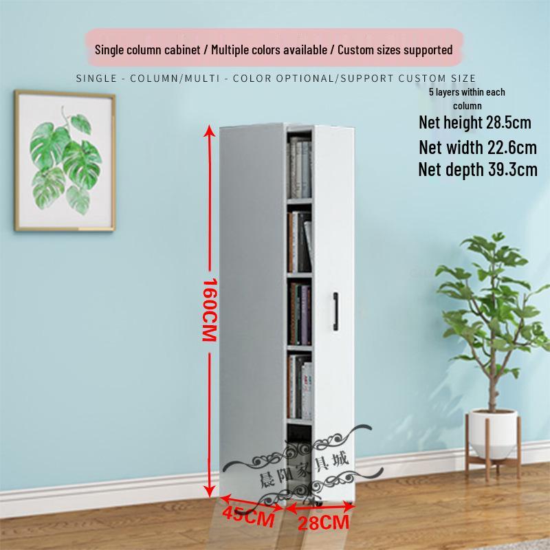 Compact Sliding Dustproof Bookshelf with Wheels and Hidden Gap Storage