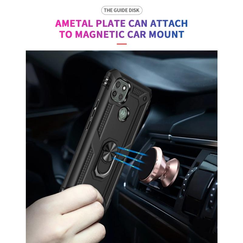 Shockproof Car Magnetic Phone Case For Motorola Moto G8 G9 E7 E7i Edge S Play Plus Power Lite Fast Stylus 2021 Ring Holder Cover