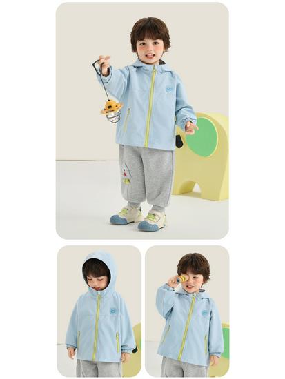 Kaka Panda Kids' Waterproof Spring Jacket - Unisex Casual Top for Boys and Girls