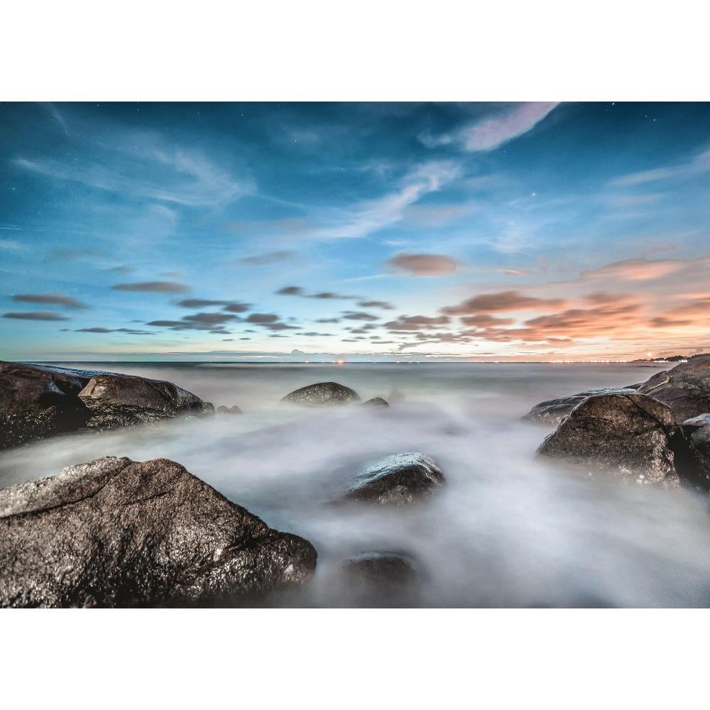 Sunset Mountains Sky Posters Sea Landscape Canvas Painting Natural Scenery Wall Art Pictures Living Room Home Decor Gift Poster