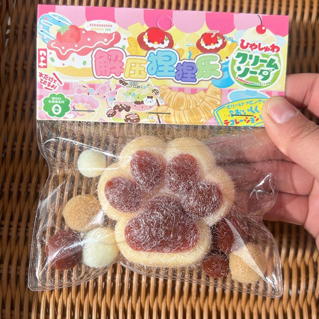 Hand Squeeze Cat Paw Toy for Office Decompressing Soft TPR AntiStress Mochi Toy Anxiety Reliever Kids Rewards