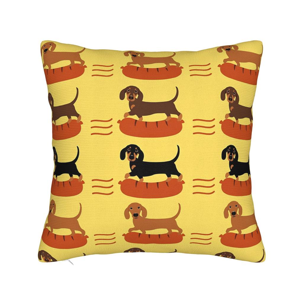 Black and Brown Dachshunds Pattern Pillow Cover  Morden Pillow Case For Sofa Home Decoration Comfy Pillowcases Gift
