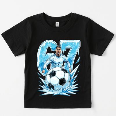 Jungen Mädchen Lässiges T-Shirt Druck Kinder Sommer Oberteil Weich und Bequem Kurzarm