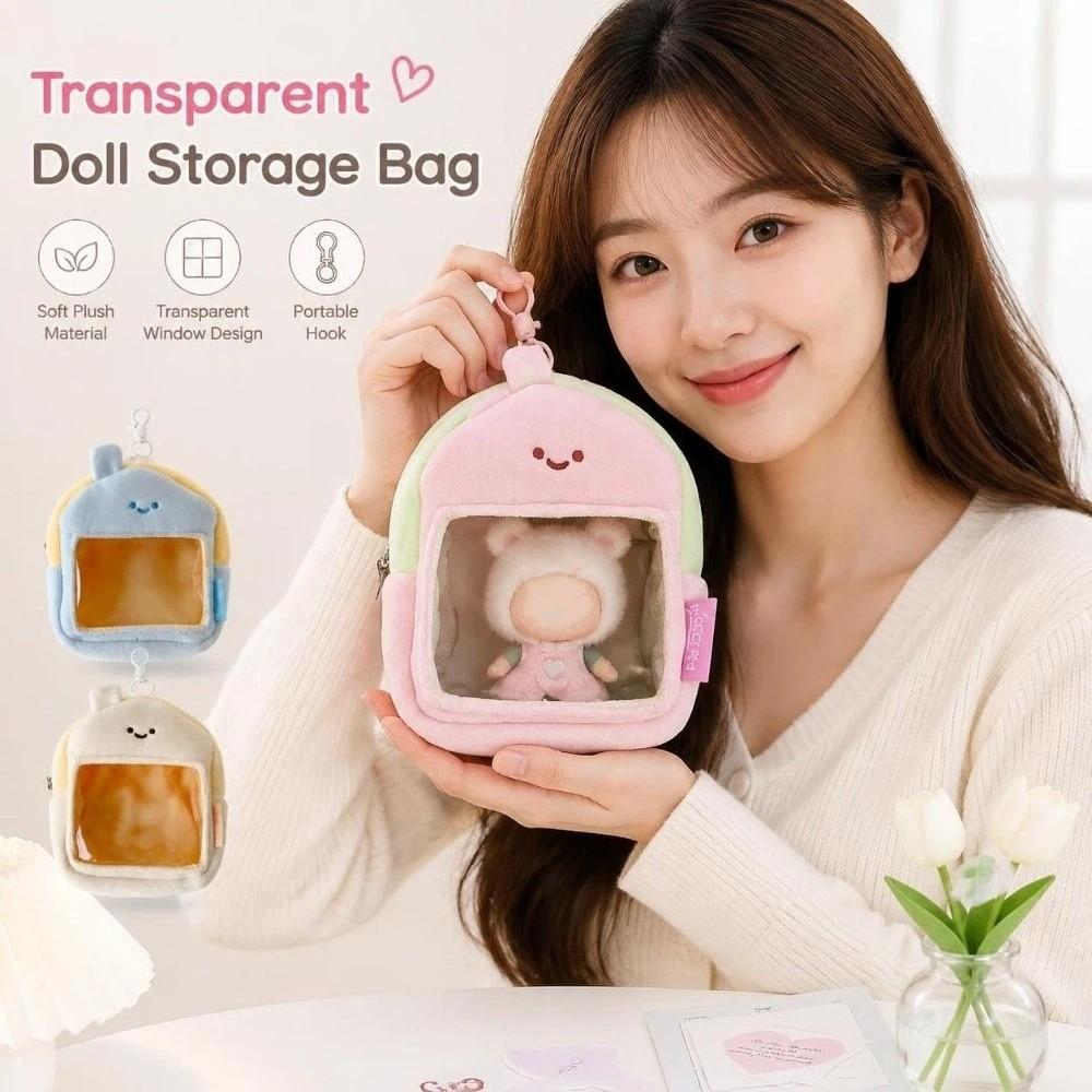 House Model Doll Protector Case with Clear Window Doll Display Bag Backpack Pendant
