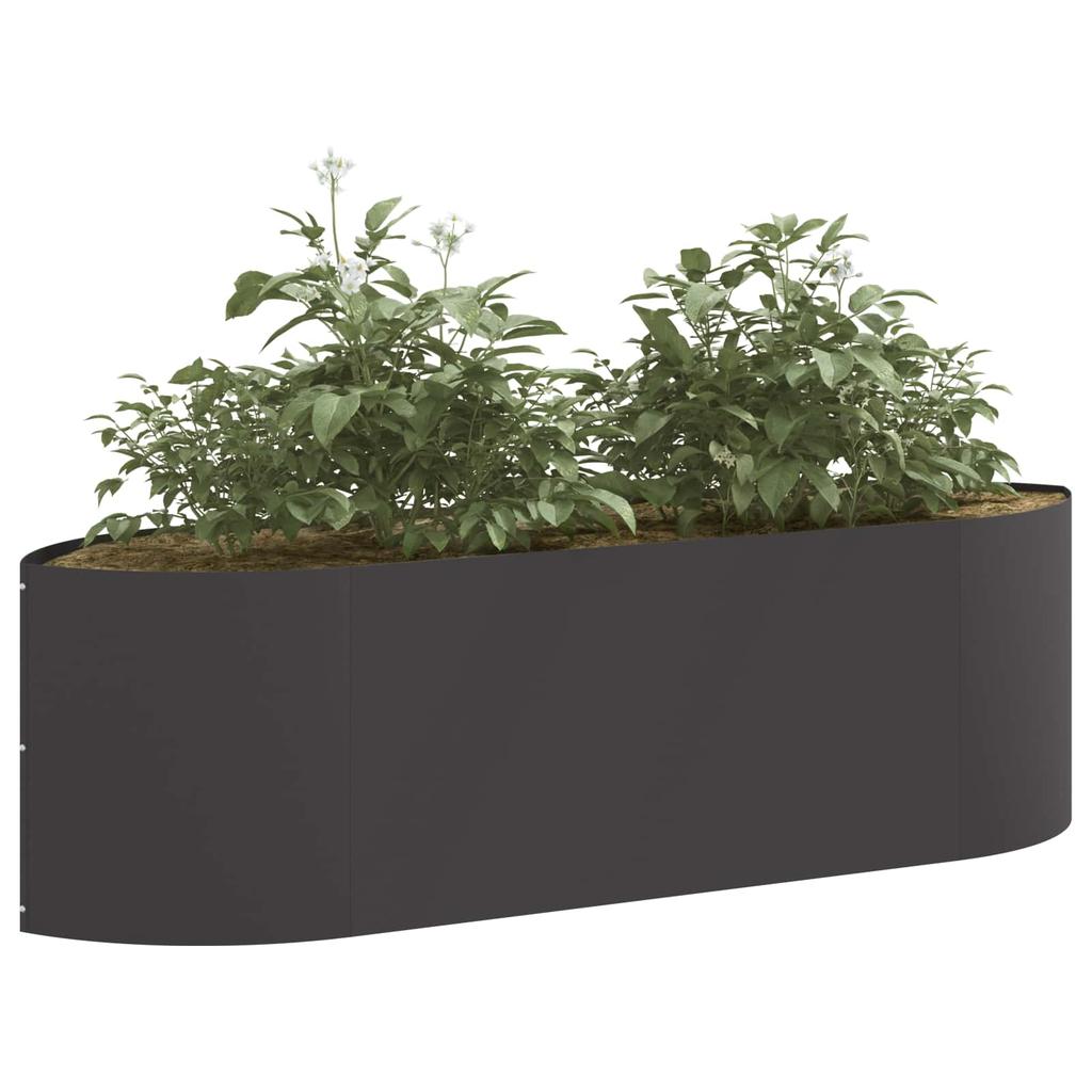 Raised Garden Bed Black 140 X 40 X 40 Cm Steel
