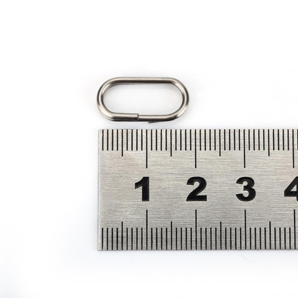 100Pcs Stainless Steel Oval Split Rings Swivel Snap Fishing Tackle Connector(10x19mm)