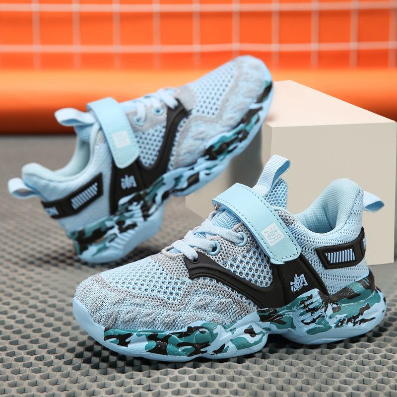 Children's Sports Shoes Boys' Students Spring and Summer Mesh Hollow Running Shoes Teens Middle-aged and Older Children's Breathable Casual Shoes