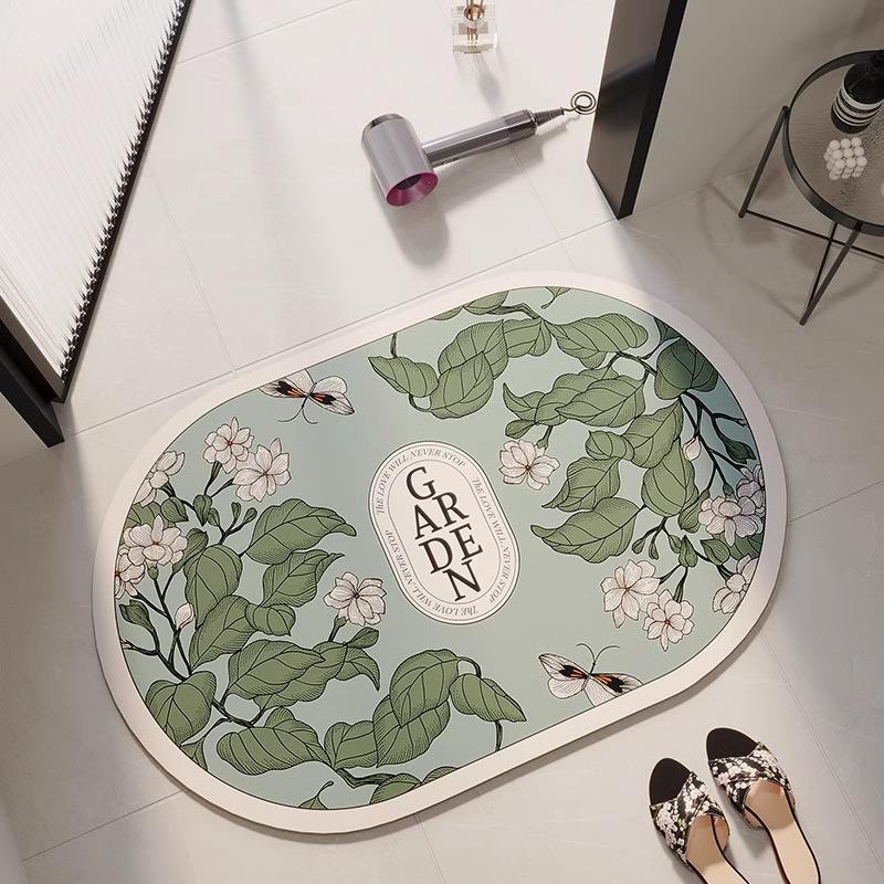 Diatom Mud Mat Bath Area Non-slip Cushion Rural Home Toilet Entry Entry Quick Drying Soft Carpet Foot Mat Moisture-wicking