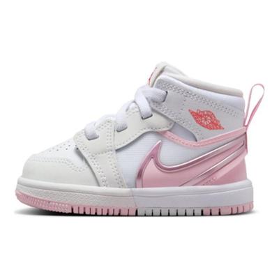 Air 1 Mid RM EasyOn TD White Pink Foam Baby Sneakers Fire-Red FQ1283-101