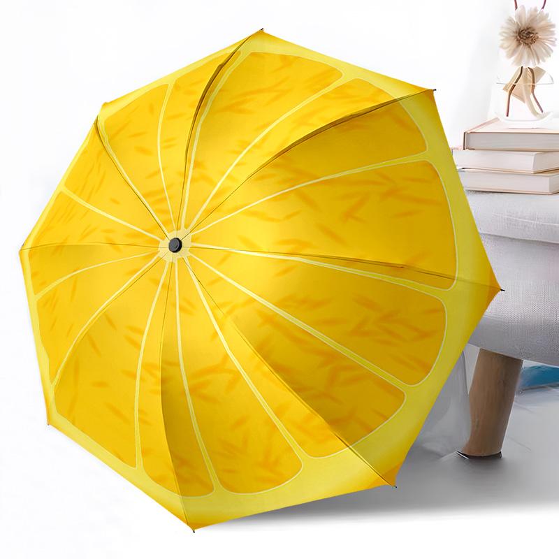 Fruit Print Automatic Umbrella Folding Umbrella with 8 Ribs Durable Plastic & Iron All-Season Travel Fashion Lovers