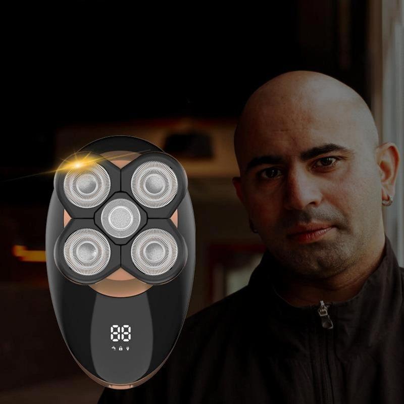 Электробритва для мужчин USB перезаряжаемый триммер для лысой головы чёрный — фото 4